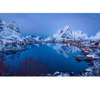 GLHUIOZ 1500 Piece Puzzle - Adults Teens Kids Large Gift tional Intellectual Decompressing Fun Family Game,Norway,Gulf,Lofoten Islands,87x57cm