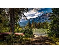 GLHUIOZ 1500 Pieces Jigsaw Puzzles for Adults Lake,Canada,Alberta,Pyramid Lake,87x57cm