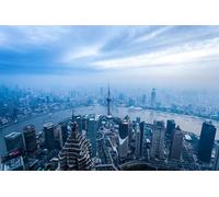 GLHUIOZ 1500pc Jigsaw Puzzle - Every Piece is Unique - Challenging Adult Family Fun Game Shanghai China Rivers Megapolis 87x57cm