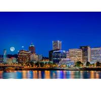 GLHUIOZ 1500pc Premium Jigsaw Puzzle - Every Piece is Unique - Challenging Adult Family Fun Game Coast USA denver Moon 87x57cm
