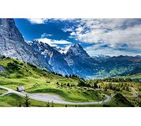 GLHUIOZ 500 Extra Large Piece Puzzle For Adults Gift,Switzerland,Grosse Scheidegg Pass,Eiger,52x38cm