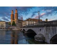 GLHUIOZ 500 Piece Challenge Jigsaw Puzzle for Adults and Kids Zurich Switzerland Rivers Bridges 52x38cm