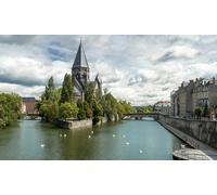GLHUIOZ 500 Piece Jigsaw Puzzle Educational Puzzle Family Game Gift for Adults and Kids France Temples Rivers Temple Neuf Metz 52x38cm