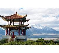 GLHUIOZ 500 Piece Jigsaw Puzzles for Adults Landscape China,Pagoda,Snow,52x38cm