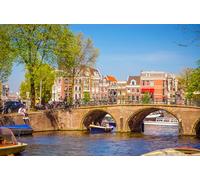 GLHUIOZ 500 Piece Jigsaw Puzzles for Adults | Landscape Jigsaw Puzzles for Adults 500 Netherlands Amsterdam Bridges 52x38cm
