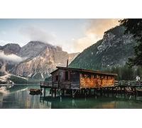 GLHUIOZ 500 Piece Jigsaw Puzzles,Jigsaw Puzzles for Adults Teenagers,Hut,Fir,Day,Conifers,52x38cm