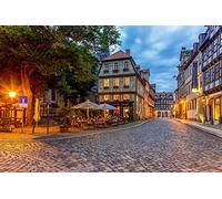 GLHUIOZ 500 Piece Puzzle - Adults Teens Kids Jigsaw Large Puzzle Toys Gift Educational Intellectual Decompressing Fun Family Game Germany Quedlinburg Street 52x38cm