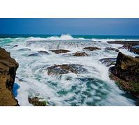 GLHUIOZ 500 Pieces Jigsaw Puzzles for Adults,Family Puzzle Game Stress Reliever Difficult Challenge for Adults Kids Rocks,Coast,Indonesia,Java,Indian Ocean,Sawarna Beach,52x38cm