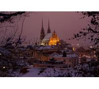 GLHUIOZ 500pc Cute Jigsaw Puzzle - Every Piece is Unique - Challenging Adult Family Fun Game Czech Republic Temples Brno 52x38cm