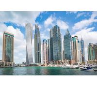 GLHUIOZ 500pc Cute Premium Jigsaw Puzzle - Every Piece is Unique - Challenging Adult Family Fun Game Dubai Emirates UAE Motorboat 52x38cm