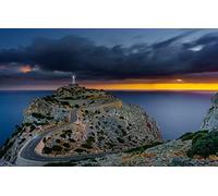 GLHUIOZ Impossible Puzzle-1500 Pieces,Coast,Lighthouse,Spain,Majorca,Mallorca,87x57cm