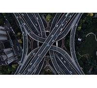 GLHUIOZ Impossible Puzzle-1500 Pieces,Road,Streets,Road Junction,87x57cm