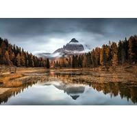 GLHUIOZ Jigsaw Puzzles 1000 Pieces for Adults Difficult Hard Jigsaw Puzzles for Women Men Premium Precise Interlocking Lake Happy,Dolomites Italy,Lago Antorno,75x50cm