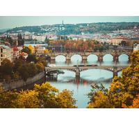GLHUIOZ Jigsaw Puzzles 1500 Pieces for Adults Difficult Hard Jigsaw Puzzles for Women Men Premium Precise Interlocking Rivers Bridges Prague Republic Vltava 87x57cm