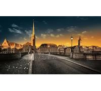 GLHUIOZ Jigsaw Puzzles 500 Pieces for Adults | 500 Piece Puzzle Educational Games Home Decoration Puzzle Switzerland Zurich Church Bridges 52x38cm