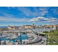 GLHUIOZ Jigsaw Puzzles 500 Pieces for Adults Puzzle Toy Gifts Home Decoration Marseille France Marinas Riverboat Bridges 52x38cm
