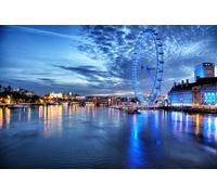 GLHUIOZ Jigsaw puzzles for adults 1000 piece Bridge jigsaw puzzles for adults Challenging Game Rivers Ferris wheel 75x50cm