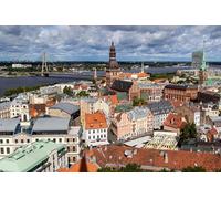 GLHUIOZ Jigsaw Puzzles for Adults 1500 Piece Jigsaw Puzzles for Adults Puzzle 1500 Pieces Jigsaws Gifts Latvia Rivers Bridges Riga 87x57cm