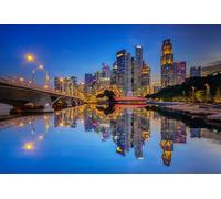 GLHUIOZ Jigsaw puzzles for adults 500 piece Bridge jigsaw puzzles for adults Challenging Game USA Rivers Bridges Chicago city 52x38cm