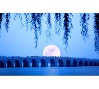 GLHUIOZ Jigsaw Puzzles for Adults 500 Piece for Adults Gifts China,Beijing,Summer Palace,Seventeen Arch Bridge,Moonrise,Kunming Lake,52x38cm