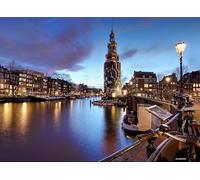 GLHUIOZ Jigsaw Puzzles for Adults 500 Piece,Puzzles Family Games DIY Gift Home Wall Decor Netherlands Amsterdam Riverboat 52x38cm