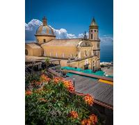 GLHUIOZ Jigsaw Puzzles for Adults 500 Pieces jigsaw Landscape Puzzles for Adults Women Men Gifts Challenging Game Italy Church Praiano 52x38cm