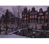 GLHUIOZ Jigsaw Puzzles for Adults 500 Pieces Landscape Jigsaw Puzzles for Adult Kids Challenging Game Bridges Netherlands Amsterdam 52x38cm