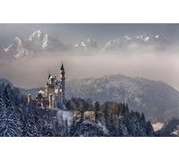 GLHUIOZ Jigsaw puzzles for adults kids 1000 Pieces Challenging Game,Germany,Bavaria,Neuschwanstein Castle,75x50cm