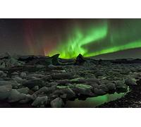 GLHUIOZ Jigsaw puzzles for adults kids 1500 Pieces Challenging Game Ice,Northern Lights,87x57cm