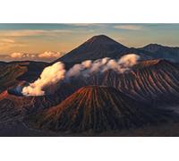 GLHUIOZ Jigsaw puzzles for adults kids 1500 Pieces Challenging Game Smoke,Volcano,Java,87x57cm