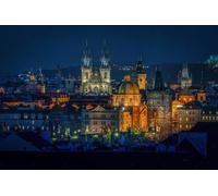 GLHUIOZ Personalised Jigsaw Photo Custom Jigsaw Puzzle 1000 pc Wooden Puzzle Personalized Gift Prague Republic 75x50cm