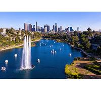GLHUIOZ Personalised Photo Jigsaw Puzzle Custom Wooden Puzzles from Photos Pictures 500 Pieces for Adults USA Fountains California Los 52x38cm