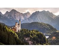 GLHUIOZ Personalised Wooden Jigsaw Puzzles 1500 Piece for Adults from Photo Custom - Design Your Own Picture Gifts,Castle,Germany,Bavaria,Neuschwanstein Castle,87x57cm
