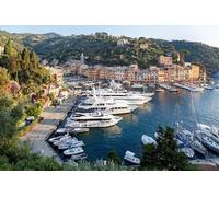 GLHUIOZ Personalised Wooden Jigsaw Puzzles 500 Piece for Adults from Photo Custom - Design Your Own Picture Gifts Italy Marinas Yacht Portofino 52x38cm