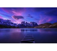 GLHUIOZ Personalised Wooden Jigsaw Puzzles 500 Piece for Adults from Photo Custom - Design Your Own Picture Gifts Sky,Mountain,Torres,Del Paine Chile,52x38cm