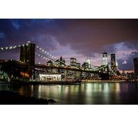 GLHUIOZ Puzzle from Photo Custom Jigsaw Puzzle Unique Birthday Present Suitable for Children Family and Friends Personalized Puzzle-1500piece-Wooden USA Bridges Brooklyn 87x57cm