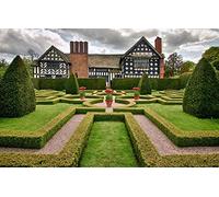 GLHUIOZ Puzzle from Photo Custom Jigsaw Puzzle Unique Birthday Present Suitable Personalized Puzzle-1000piece-Wooden,England,Garden,Cheshire,Little Moreton Hall,75x50cm