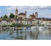GLHUIOZ Puzzles Jigsaw from Photos 500 Pieces for Adults Teen,Personalised Puzzle Lake Switzerland Riverboat 52x38cm