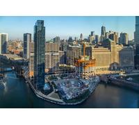 GLHUIOZ Wooden Jigsaw Puzzle, Best Gift for Adults and Kids, Unique Shape Jigsaw Pieces, USA Bridges Chicago city 87x57cm