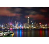 GLHUIOZ Wooden Puzzle for Adults and Kids, 1000 Piece Jigsaw Puzzle Hong Kong Megapolis 75x50cm