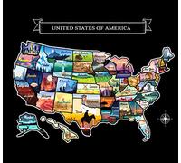 GLIBERTVILLAGEGOODS Large Scratch Off United States Map 23x16 Inch - Hand Drawn Travel USA With Accessories - Laminated Deluxe Visited States for Home Decor - Cool Traveler Gift Idea