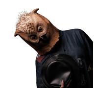 GlibHLBantz Latex Animal Head Mask Owl With Feather Texture, Full Head Latex Realistic Animal Mask For Halloween, Cosplay, Costume Party (One Size Adults)