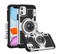 Glibrillody Emily in Paris Phone Case 3D Camera Design cover for iPhone 14 with Long Neck Strap Black