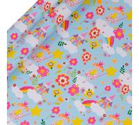 Glick 2 Pack Fairy Princess Wrapping Paper, for Birthdays and Celebrations, 2 Recyclable Rolls (2m x 70cm), Blue & Pink, Eco-Friendly