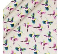 Glick 2 Pack Hummingbird Wrapping Paper, for Birthdays and Celebrations, 2 x Recyclable Rolls (Each 4m x 70cm), Multi