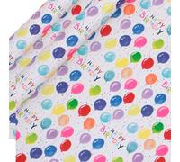 Glick 2 Pack Neon Birthday Balloons Wrapping Paper, 2 Recyclable Rolls (2m x 70cm), Bold Multicolour Design, Eco-Friendly