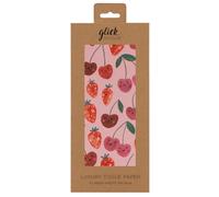 Glick 4 Sheets of Cherries & Strawberries Tissue Paper. Each Sheet Measures 75 x 50cms When Opened and is Suitable for Birthdays & Other Celebrations Including Arts & Crafts, Red