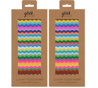 Glick 4 Sheets of Colour Hub RIC Rac Tissue Paper. Each Sheet Measures 75 x 50cms When Opened and is Suitable for Birthdays & Other Celebrations (Pack of 2)