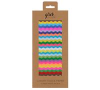 Glick 4 Sheets of Colour Hub RIC Rac Tissue Paper. Each Sheet Measures 75 x 50cms When Opened and is Suitable for Birthdays & Other Celebrations