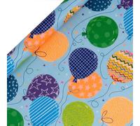 Glick - Big Balloons Blue Wrapping Paper Roll, for Birthdays and Other Celebrations, Gift Wrapping, Arts & Crafts, 4 metres x 70 cm, Blue